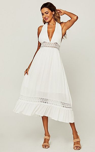 FS Collection Midikleid Halterneck Midikleid Damen Sommerkleid Rückenfrei S günstig online kaufen