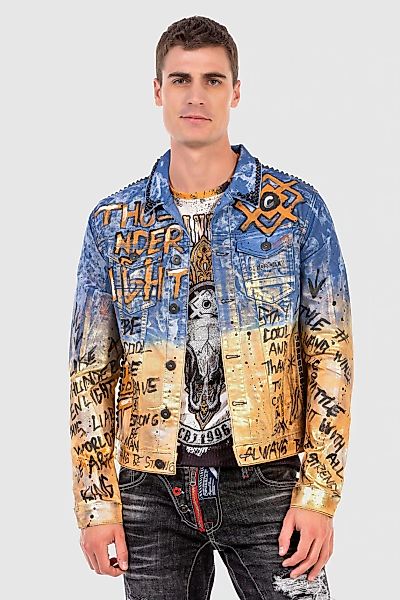 Cipo & Baxx Jeansjacke "Jacke", ohne Kapuze, mit coolem Allover-Motiv günstig online kaufen