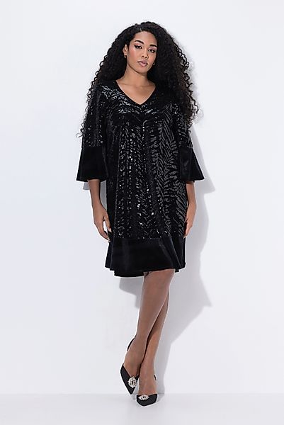 Ulla Popken Cocktailkleid Samtkleid Pailletten A-Linie günstig online kaufen