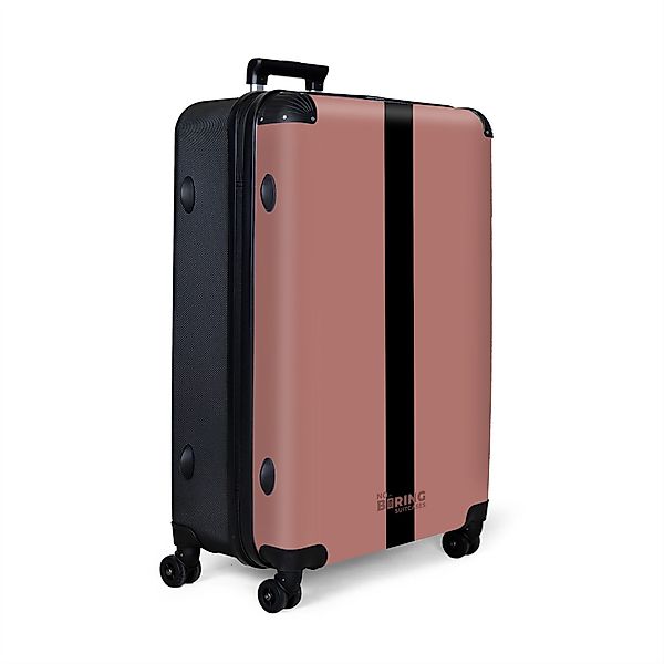 NoBoringSuitcases.com© Hartschalen-Trolley Rosa mit schwarzem Streifen günstig online kaufen