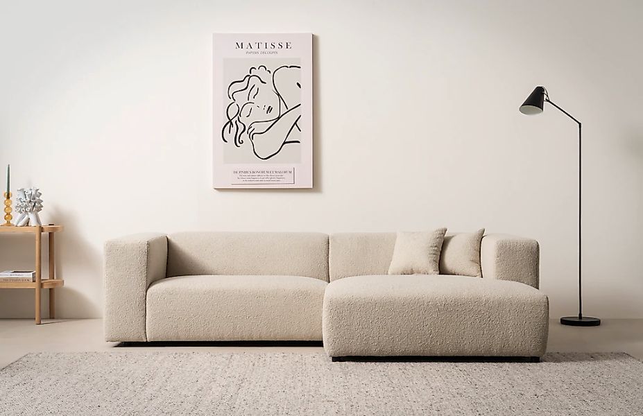 andas Ecksofa "BAKELS, L-Form in Cord oder Boucle-Stoff, moderne Couch", wa günstig online kaufen