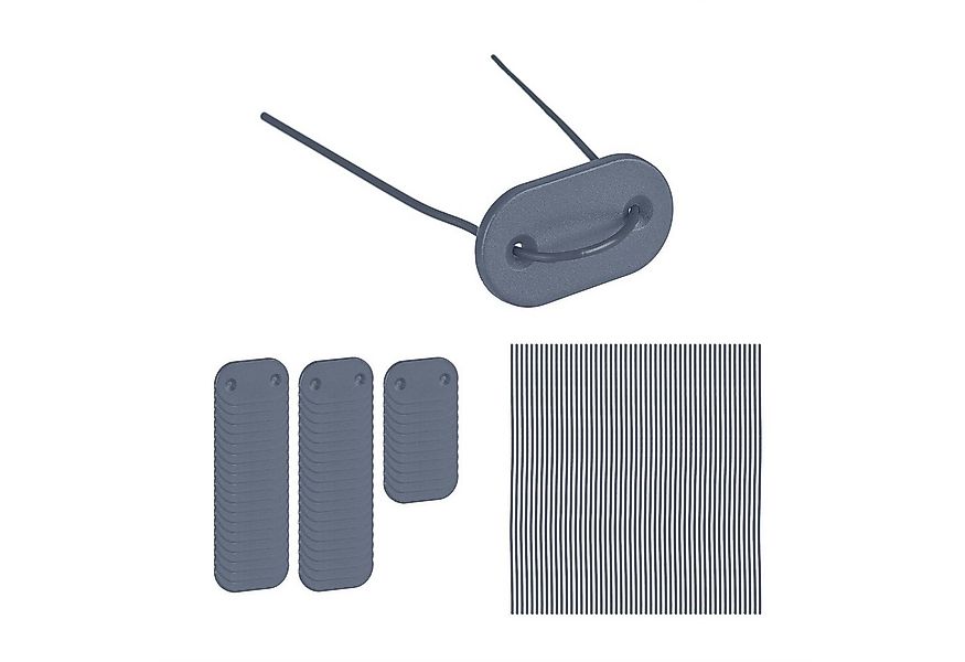 relaxdays Sichtschutzbefestigung Sichtschutz Befestigung im 52er Set, grau günstig online kaufen