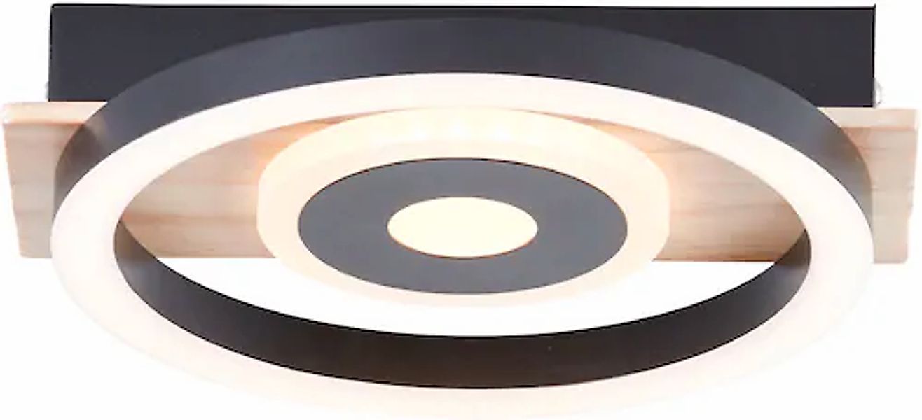 BreLight LED Deckenleuchte »Maureen«, mit Holzakzent, 22 x 20 cm, 1100 lm, günstig online kaufen