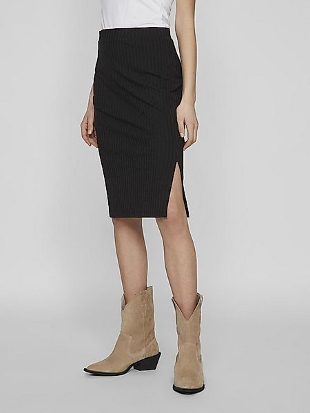 Vila Sommerrock Gerippt Jersey Bleistift High Waist Midi Skirt VIRIBINI HW günstig online kaufen