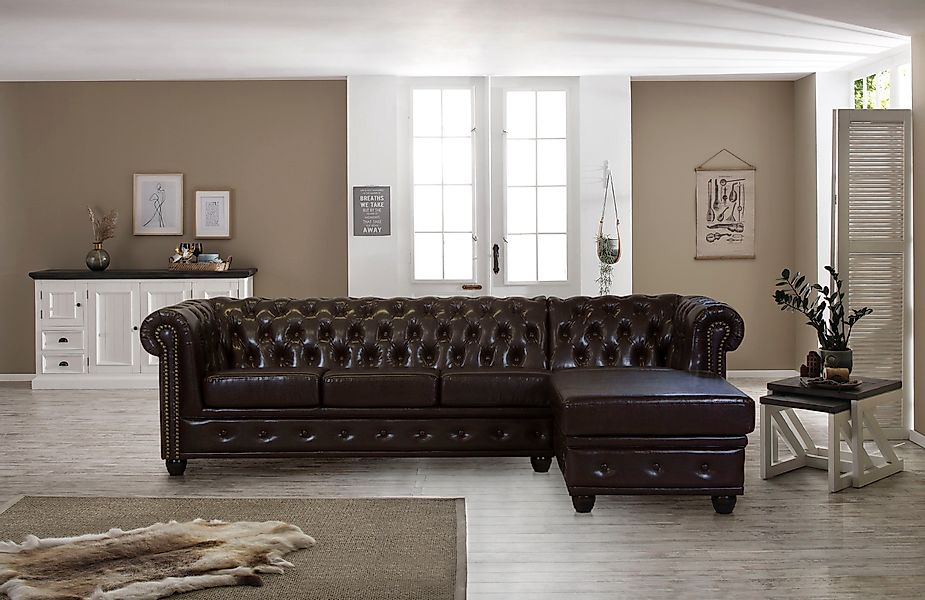 Home affaire Chesterfield-Sofa Rysum L-Form, Chesterfield-Optik günstig online kaufen