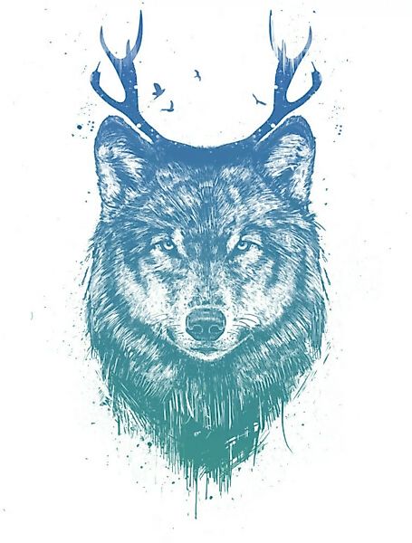 Poster / Leinwandbild - Deer Wolf günstig online kaufen