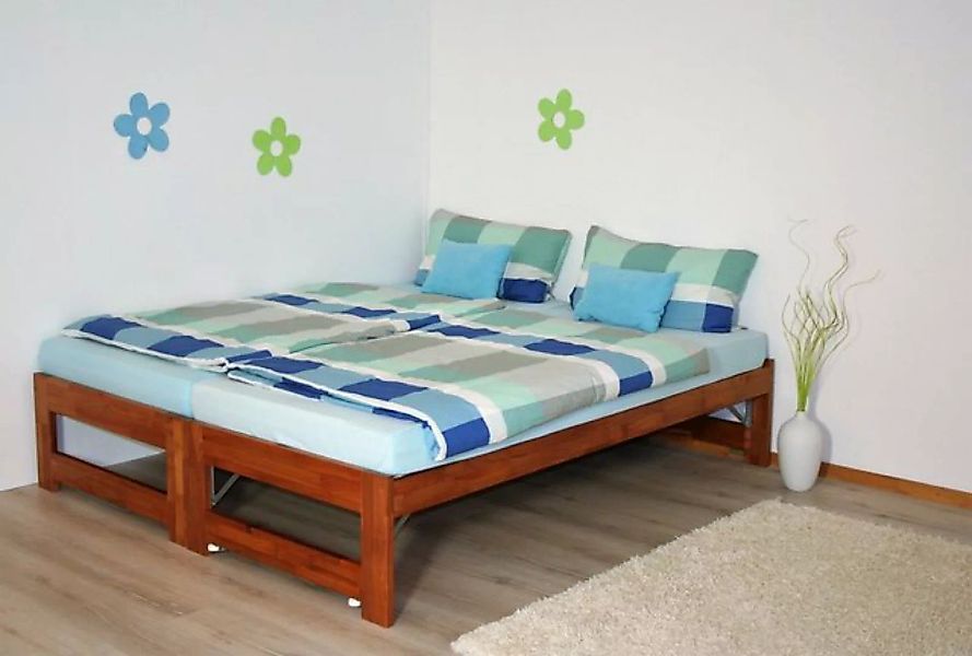 TRENDnatur Massivholzbett Bett Duo (Grundbett mit klappbarem Bett zum Unter günstig online kaufen