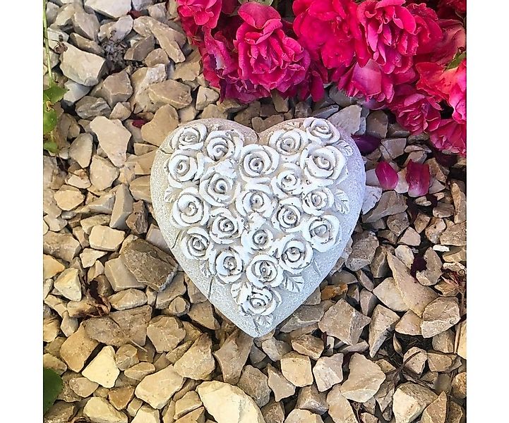 Radami Gartenfigur Herz Rosenherz Rosenbouquet Grabherz Rosen Grabschmuck G günstig online kaufen