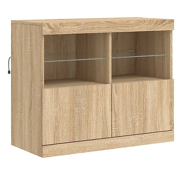 vidaXL Sideboard Sideboard mit LED-Leuchten Sonoma-Eiche 81x37x67 cm (1 St) günstig online kaufen