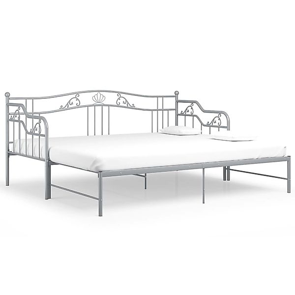 Ausziehsofa Bettgestell Grau Metall 90x200 Cm günstig online kaufen