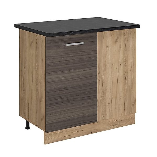 Vicco Eckunterschrank R-Line, Edelgrau/Goldkraft Eiche, 86 cm, AP Anthrazit günstig online kaufen