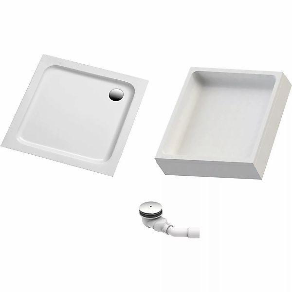Ottofond Duschwannen-Set Quadrat 80 cm x 80 cm Weiß günstig online kaufen