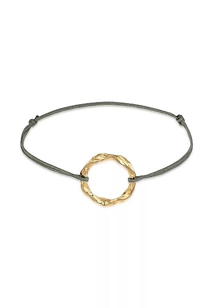 Elli Armband "Kreis Geo Design Grau Nylon Verstellbar 925 Silber" günstig online kaufen