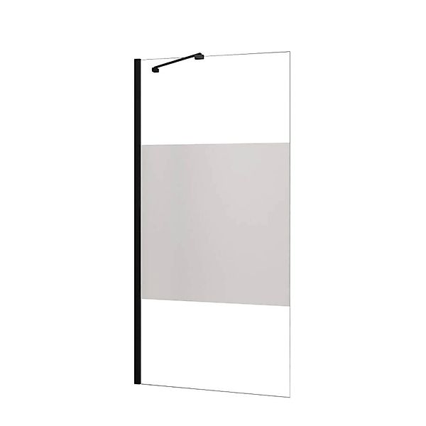 AICA Walk in Duschwand B.110 x H.200cm Milchglasstreifen Duschabtrennung 8m günstig online kaufen