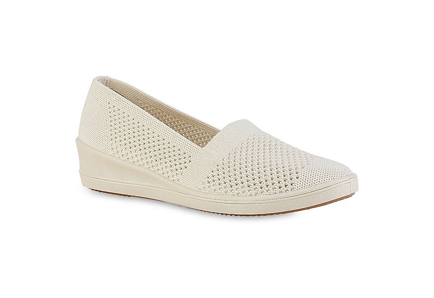 VAN HILL 841597 Slipper Damen Keilslipper Keilabsatz Bequem Strick Freizeit günstig online kaufen
