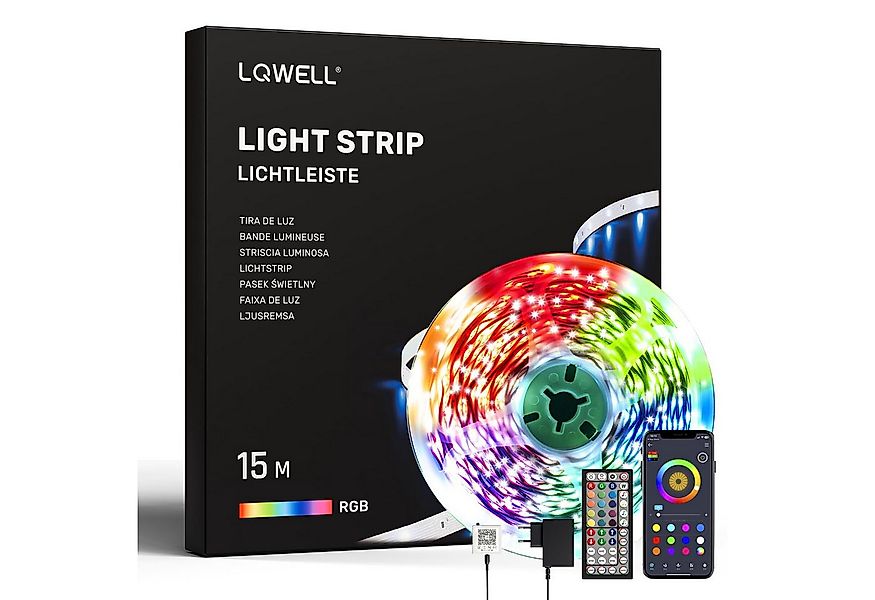 LQWELL LED-Streifen 10-30m LED Strip Licht-Band Leiste RGB einstellbar Fern günstig online kaufen