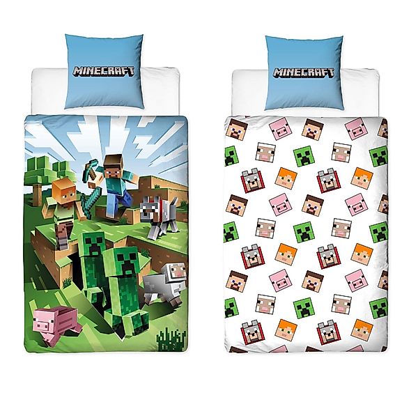 Familando Kinderbettwäsche Minecraft "Battle" 135x200 + günstig online kaufen