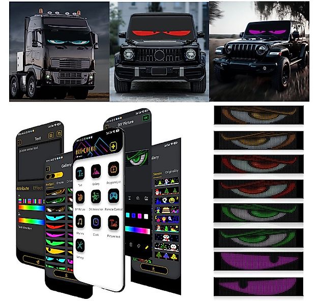 QUBEBU Dekolicht Devil Eyes Light for Cars, Teufelaugen Licht Dynamische Au günstig online kaufen