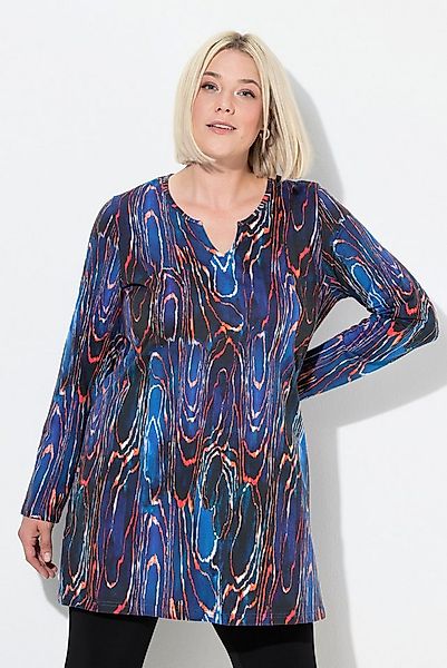 Ulla Popken Longshirt Longshirt Schlangenmuster Tunika-Ausschnitt günstig online kaufen