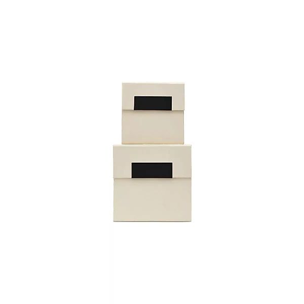 2er Set Aufbewahrungsbox Birch mit Deckel in Beige günstig online kaufen