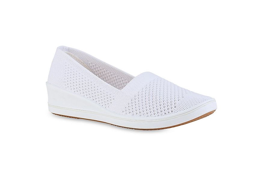 VAN HILL 841597 Slipper Damen Keilslipper Keilabsatz Bequem Strick Freizeit günstig online kaufen