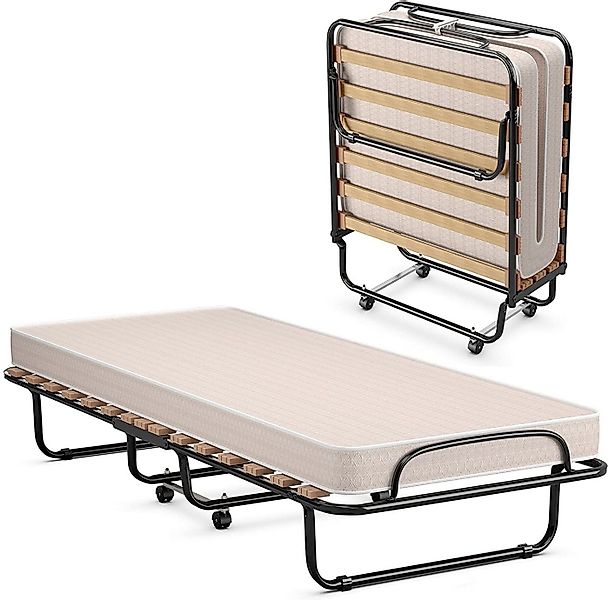 COSTWAY Gästebett klappbar 80x190cm auf Rädern, mit Matratze, bis 130kg günstig online kaufen