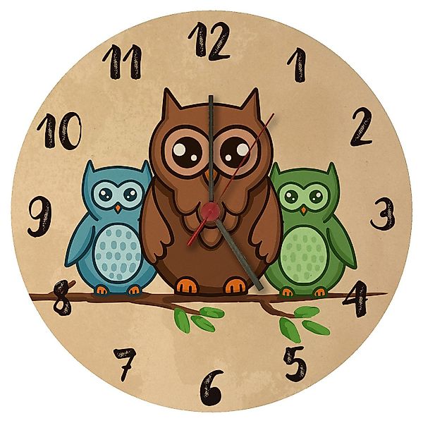 speecheese Wanduhr Eulen auf Ast Wanduhr günstig online kaufen