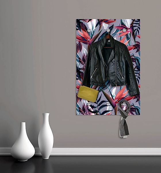 queence Garderobenleiste »Pflanzen« mit 6 Haken, 80 x 120 cm günstig online kaufen