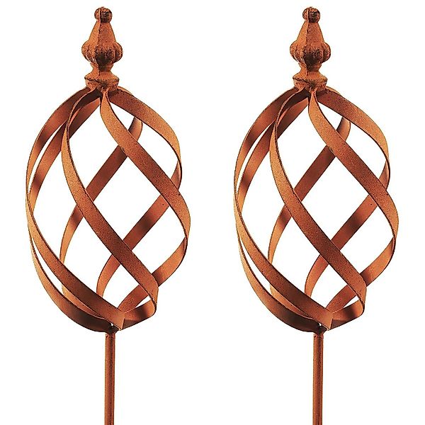 Kobolo Dekostecker Gartenstecker RUSTY MARBLE in Rostoptik im 2er Set günstig online kaufen