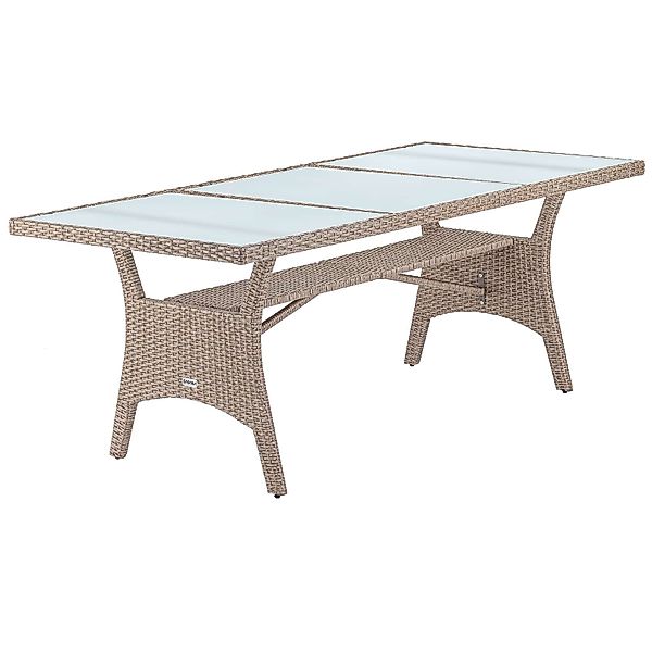 Casaria Gartentisch (1-St), Polyrattan 190x90x74cm mit günstig online kaufen