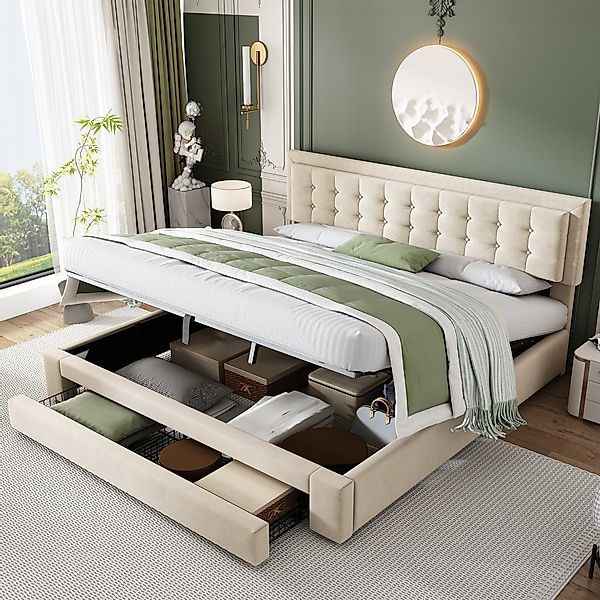 HAUSS SPOLE Polsterbett 160x200cm Hydraulisch Bett günstig online kaufen