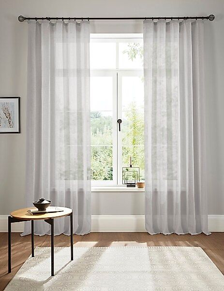 my home Gardine »Fiete«, (1 St.), Leinen Optik, Sichtschutz, halbtransparen günstig online kaufen