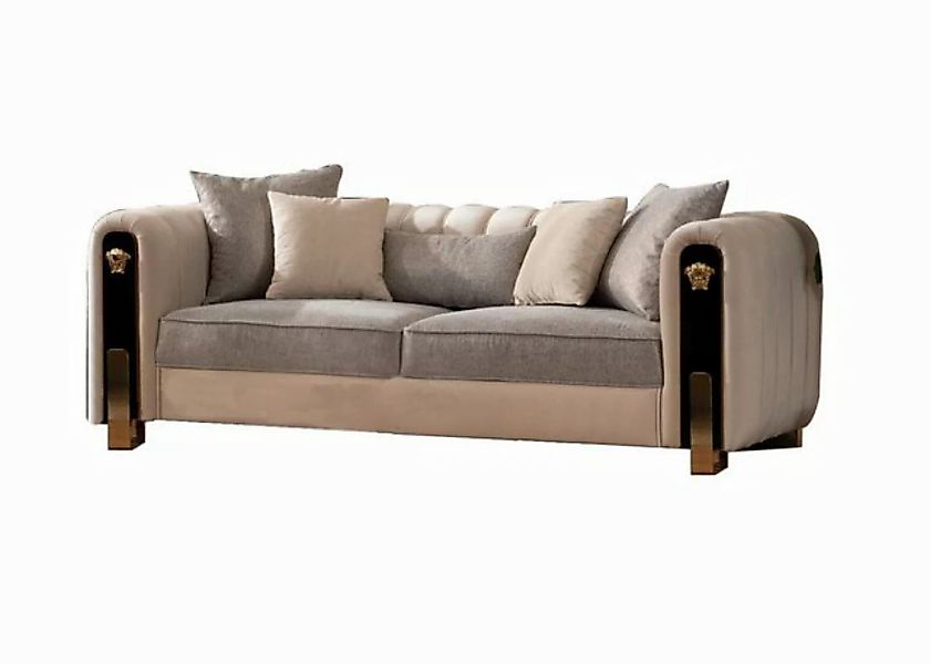 Xlmoebel Sofa Stilvolles beige Luxus-Sofa für drei Personen, 1 Teile, Herge günstig online kaufen