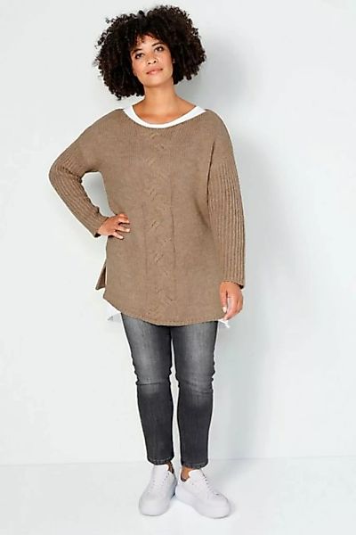 Angel of Style Strickpullover Pullover oversized Zopfmuster U-Boot-Ausschni günstig online kaufen