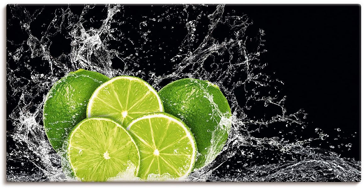 Artland Wandbild »Limone mit Spritzwasser«, Obst Bilder, (1 St.), als Leinw günstig online kaufen