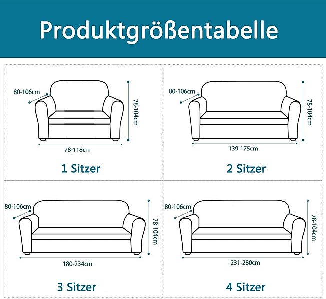 Coonoor Sofahusse 1/2/3/4 Sitzer Sofabezug, Modern Sofaüberwurf Elastische günstig online kaufen