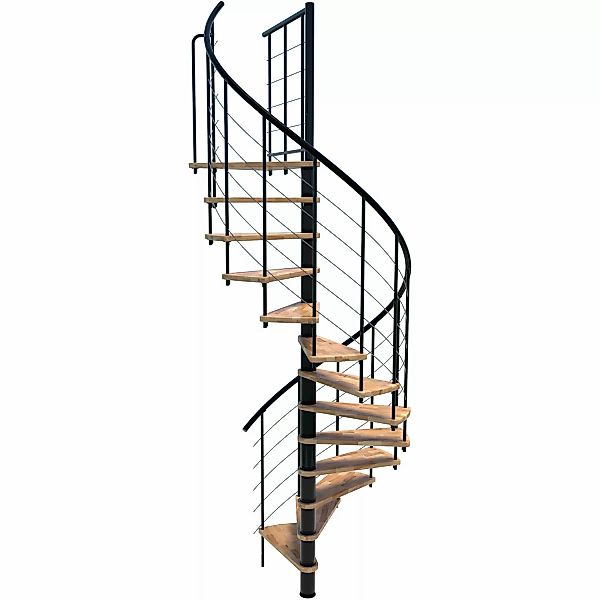 Minka Spindeltreppe Venezia Smart Buche Schwarz Ø120 cm Geschoßhöhe bis 305 günstig online kaufen