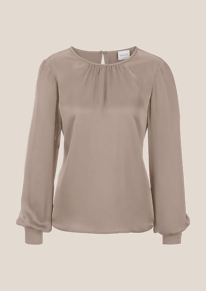 MADELEINE Langarmbluse "Bluse Raffinierte Faltenbluse mit Rundhalsausschnit günstig online kaufen