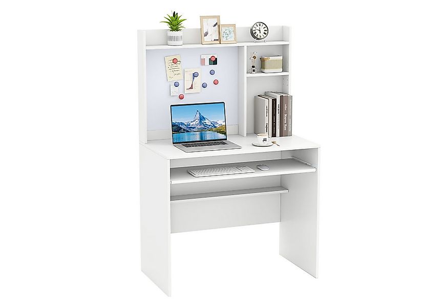 KOMFOTTEU Schreibtisch, Computertisch mit Magnettafel, 89 x 50 x 138 cm günstig online kaufen