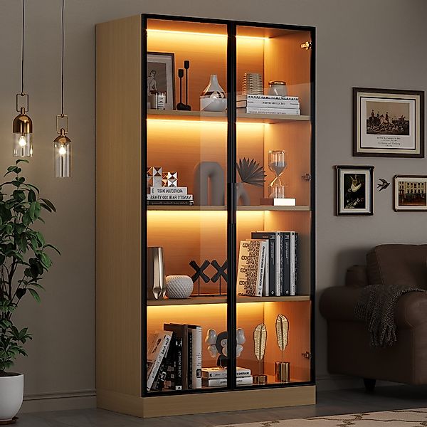 Flieks Vitrine Glasvitrine mit LED-Beleuchtung und günstig online kaufen