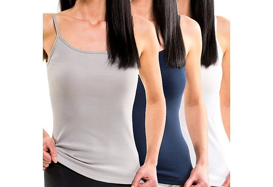 HERMKO Achseltop 1560 (Pack, 3er) Träger Top, Bio-Baumwolle, Spaghettiträge günstig online kaufen