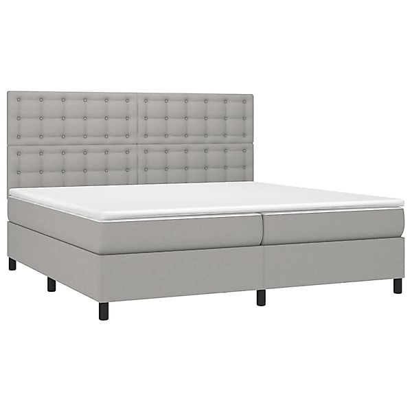 vidaXL Boxspringbett mit Matratze & LED Hellgrau 200x200 cm Stoff 3135221 günstig online kaufen