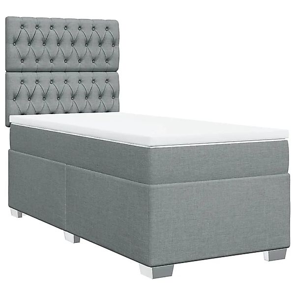 vidaXL Boxspringbett mit Matratze Hellgrau 90x200 cm Stoff 3290378 günstig online kaufen