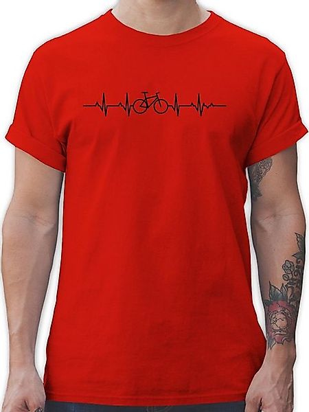 Shirtracer T-Shirt Herzschlag Fahrrad - schwarz günstig online kaufen