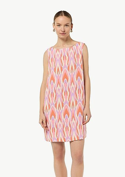 comma Minikleid Kleid Gemustertes Crêpekleid ohne Ärmel günstig online kaufen