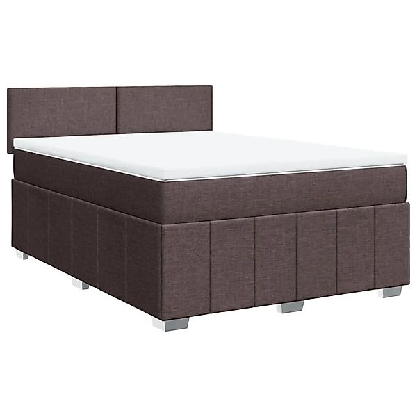 vidaXL Boxspringbett mit Matratze Dunkelbraun 140x200 cm Stoff 3287087 günstig online kaufen