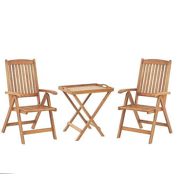 Beliani Bistro Set JAVA Heller Holzfarbton 69x54x105 günstig online kaufen