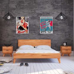 Bettgestell aus Kernbuche Massivholz Nachtkonsolen (dreiteilig) günstig online kaufen