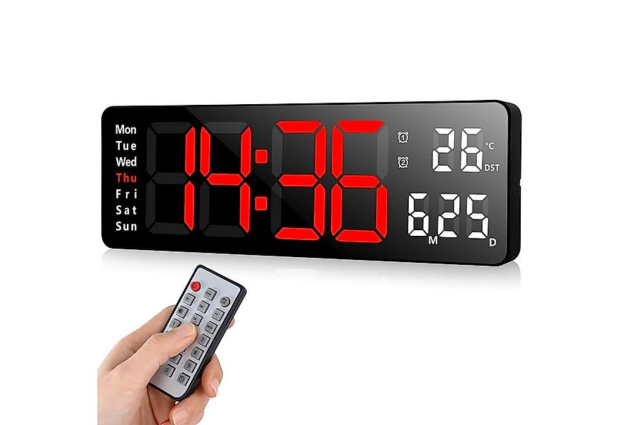 MODFU Wanduhr 13 Zoll LED Digitale Wand Uhr Küchenuhr Digitaluhr Tischuhr W günstig online kaufen