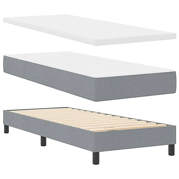 vidaXL Boxspringbett mit Matratze Hellgrau 80 x 200 cm Stoff 3340052 günstig online kaufen
